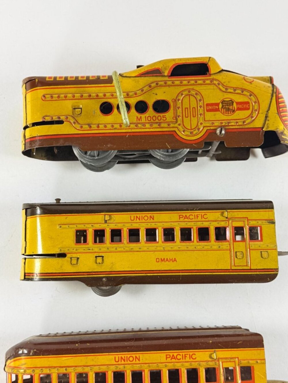 Marx 1930's PreWar M10005 Union Pacific Streamliner Wind Up Train Set Tin Litho
